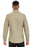 Weiv Men Casual Long Sleeve Button Down Front Faux Pocket Shirts Zarnesh