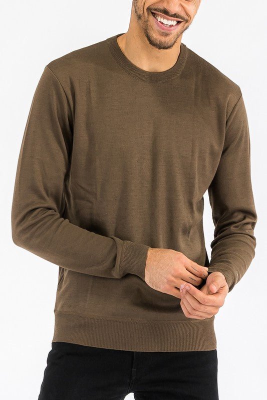 Men Solid Colour Soft to Touch Round Neck Sweater Zarnesh