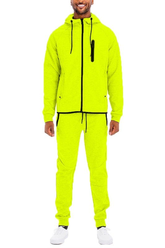 Men’s Casual Solid Full Zip Tracksuit Set | Zarnesh