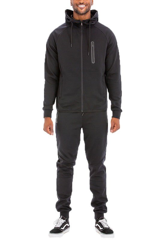 Men’s Casual Solid Full Zip Tracksuit Set | Zarnesh
