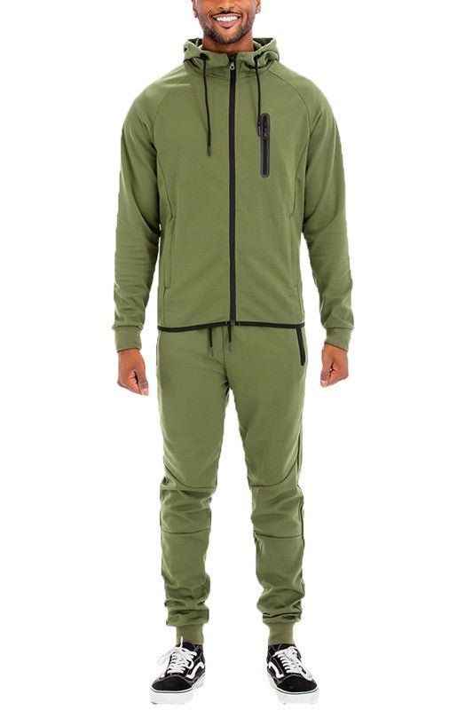 Men’s Casual Solid Full Zip Tracksuit Set | Zarnesh