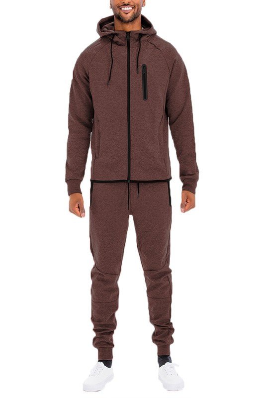 Men’s Casual Solid Full Zip Tracksuit Set | Zarnesh