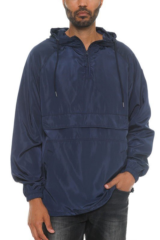 Men’s Color Block Windbreaker Anorak Pullover Hooded Jacket | Zarnesh