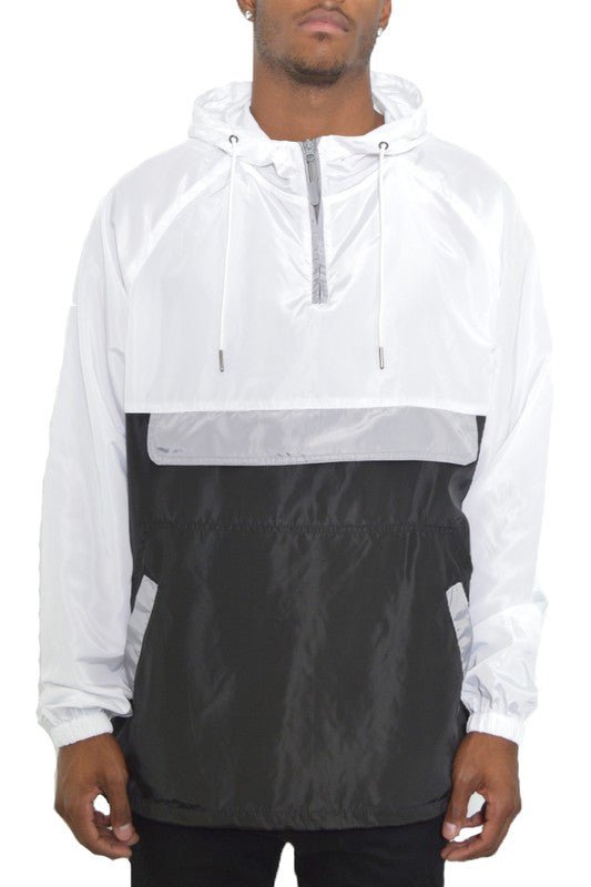 Men’s Color Block Windbreaker Anorak Pullover Hooded Jacket | Zarnesh