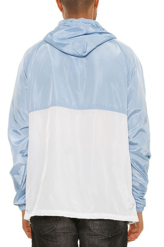 Men’s Color Block Windbreaker Anorak Pullover Hooded Jacket | Zarnesh