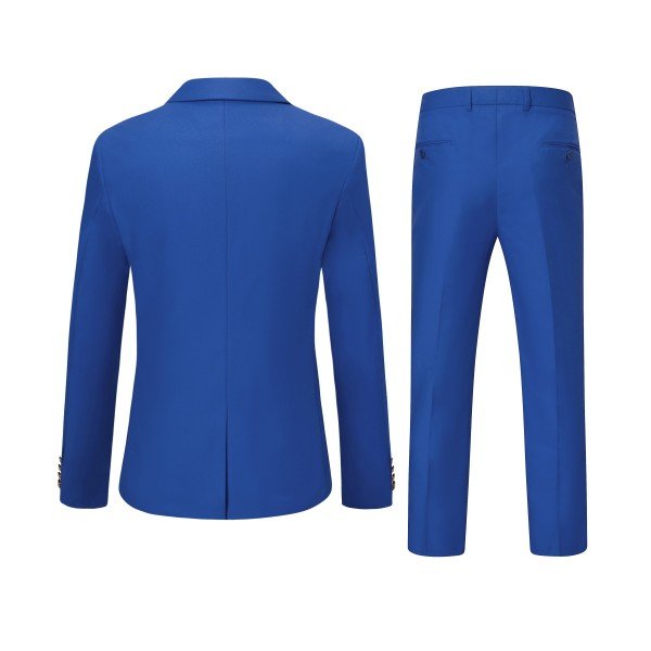 Men’s Double Breasted Blazer 2 Piece Contrast Collar Suit | Zarnesh