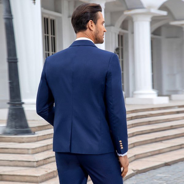 Men’s Double Breasted Blazer 2 Piece Contrast Collar Suit | Zarnesh