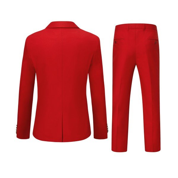 Men’s Double Breasted Blazer 2 Piece Contrast Collar Suit | Zarnesh