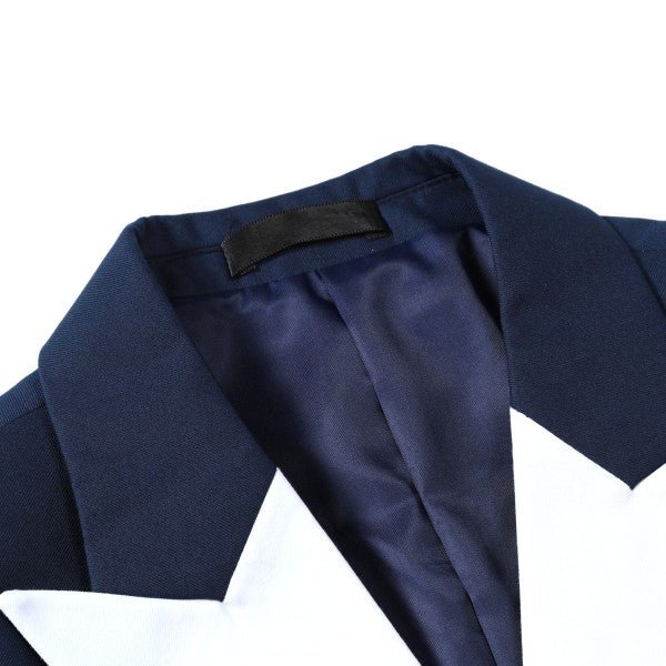 Men’s Double Breasted Blazer 2 Piece Contrast Collar Suit | Zarnesh
