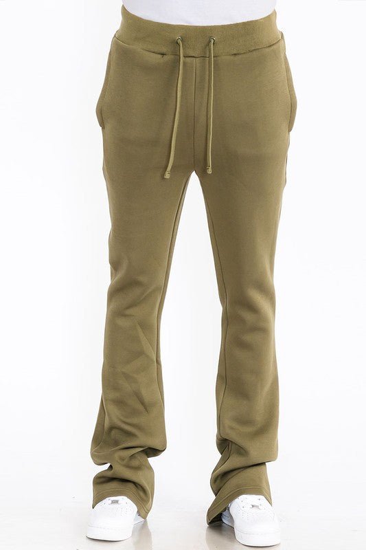 Men’s Fleece Flare Solid Stacked Sweatpants | Zarnesh