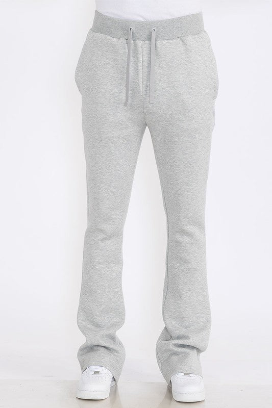 Men’s Fleece Flare Solid Stacked Sweatpants | Zarnesh