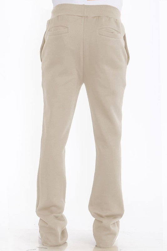 Men’s Fleece Flare Solid Stacked Sweatpants | Zarnesh