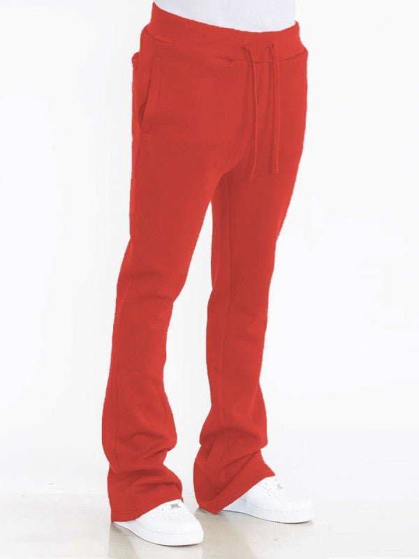 Men’s Fleece Flare Solid Stacked Track Pants | Zarnesh