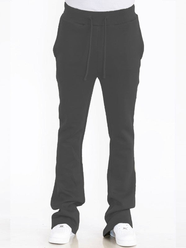 Men’s Fleece Flare Solid Stacked Track Pants | Zarnesh