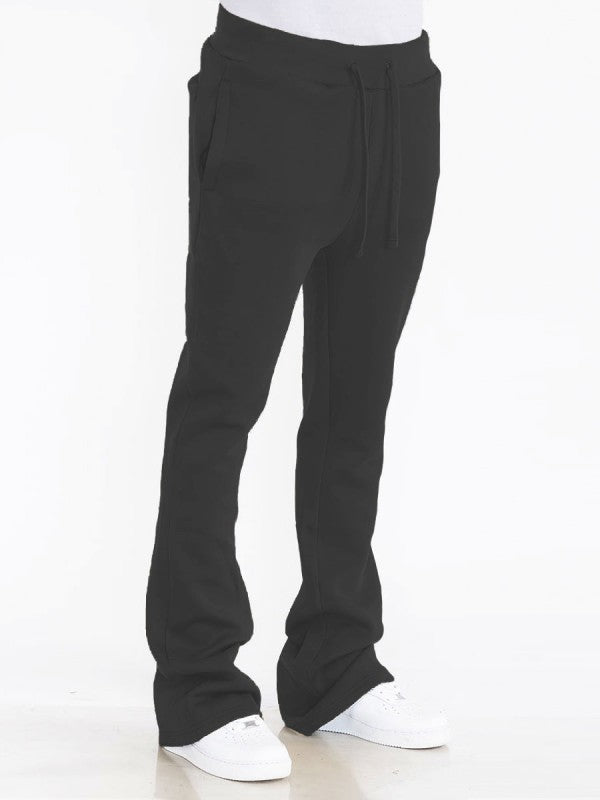 Men’s Fleece Flare Solid Stacked Track Pants | Zarnesh