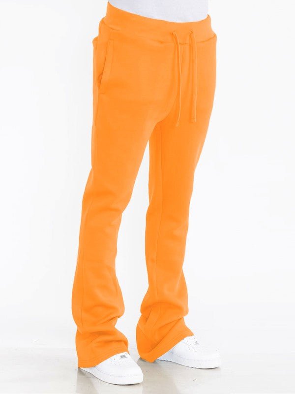 Men’s Fleece Flare Solid Stacked Track Pants | Zarnesh