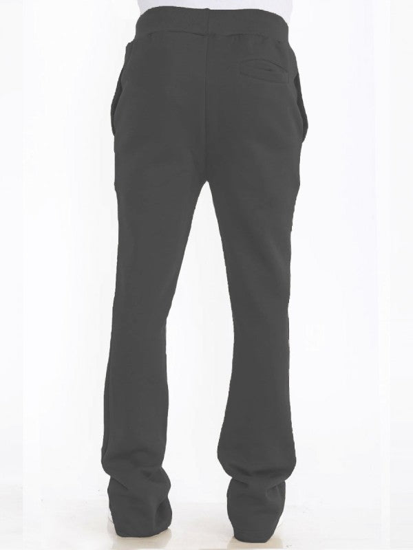 Men’s Fleece Flare Solid Stacked Track Pants | Zarnesh