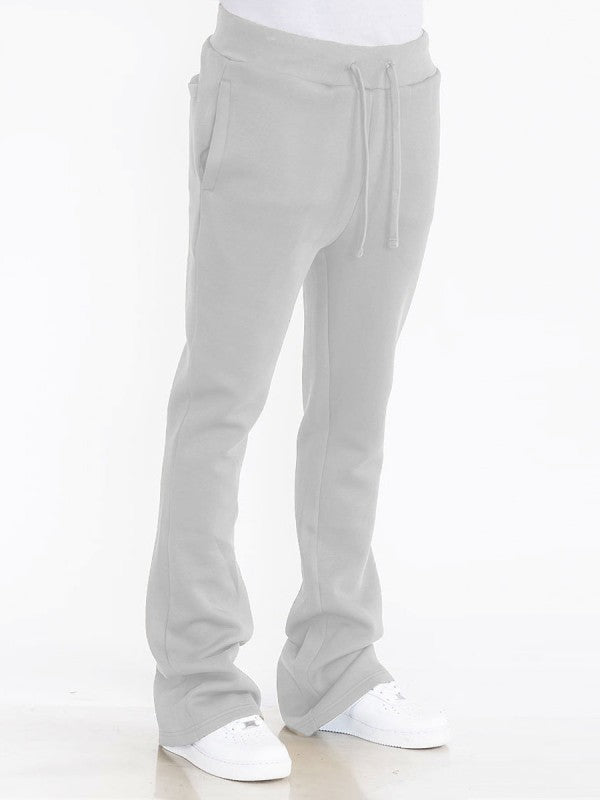 Men’s Fleece Flare Solid Stacked Track Pants | Zarnesh