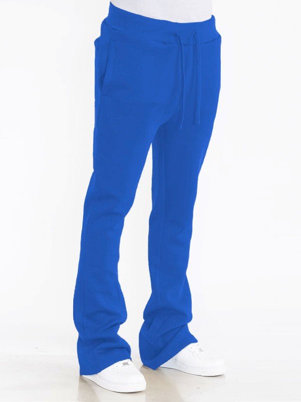 Men’s Fleece Flare Solid Stacked Track Pants | Zarnesh
