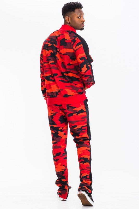 Men's Full Camo with Stripe Jacket and Pant Set | Zarnesh