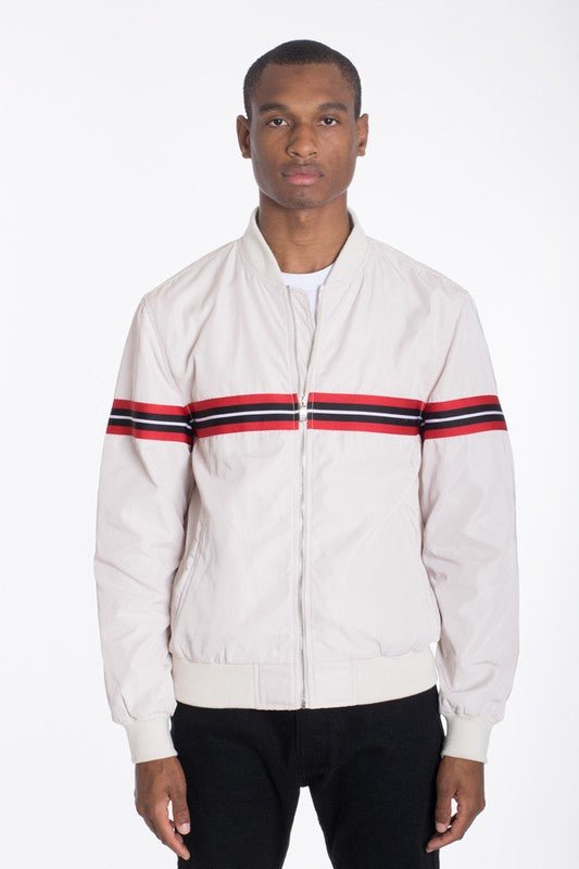  Men's Long Sleeve Woven Taped Bomber Jacket | Zarnesh