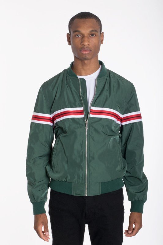  Men's Long Sleeve Woven Taped Bomber Jacket | Zarnesh