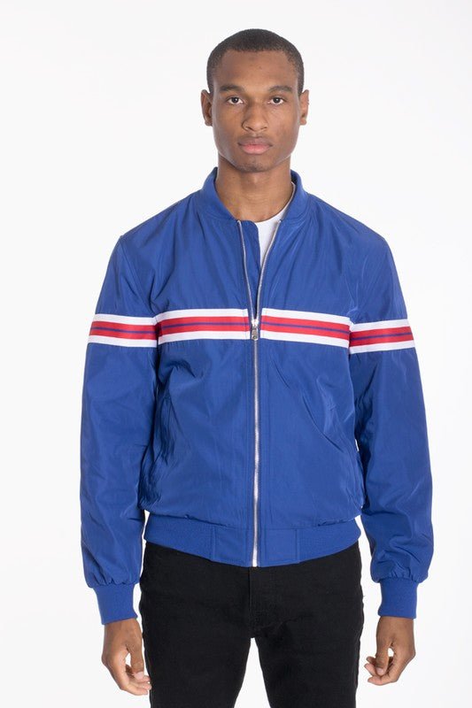  Men's Long Sleeve Woven Taped Bomber Jacket | Zarnesh