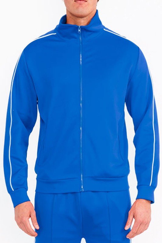 Men's Side Pipe Stacked Flared Track High Collar Jacket | Zarnesh