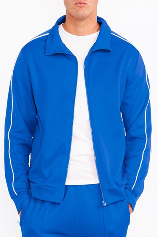 Men's Side Pipe Stacked Flared Track High Collar Jacket | Zarnesh