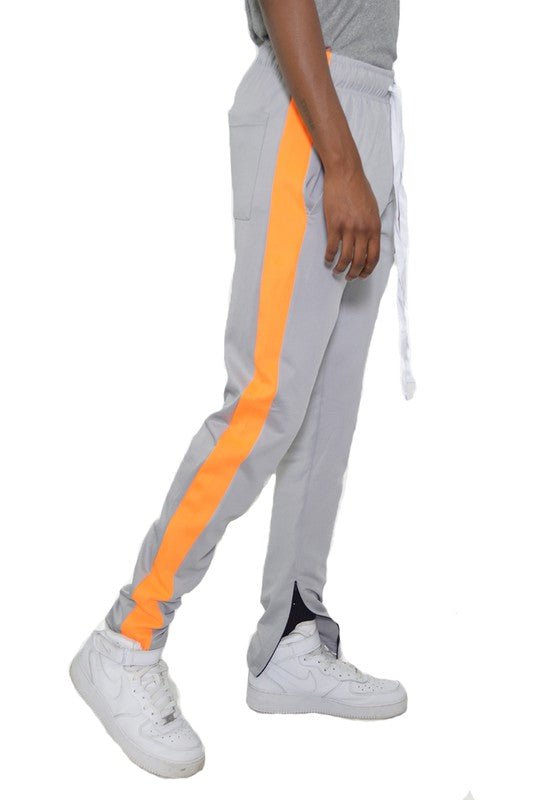Men Single Stripe Ankle Zipper Track Pants | Zarnesh