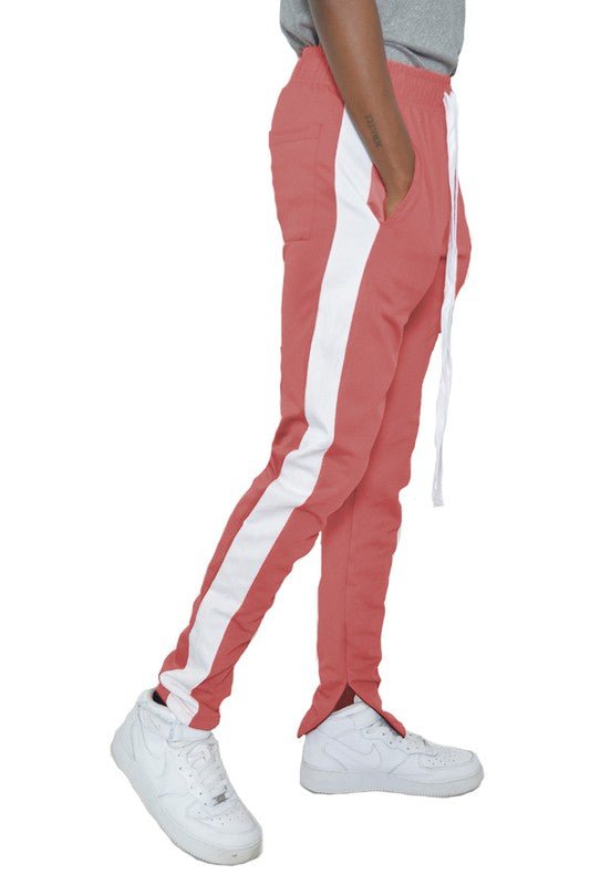 Men Single Stripe Ankle Zipper Track Pants | Zarnesh