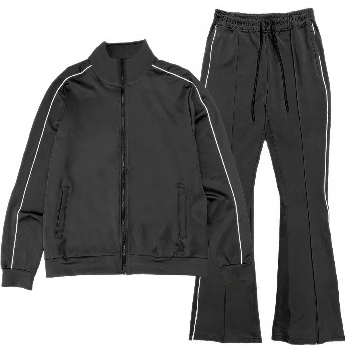 Men's Stacked Flare Track Set with Piping | Zarnesh