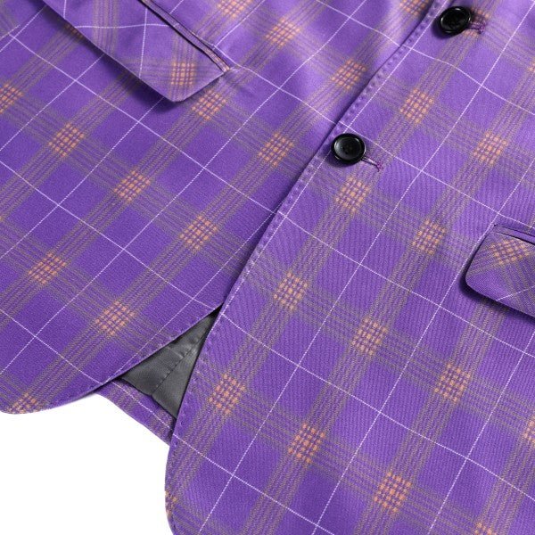 Men’s Violet Plaid Check 3-Piece 2 Button Suit Set | Zarnesh