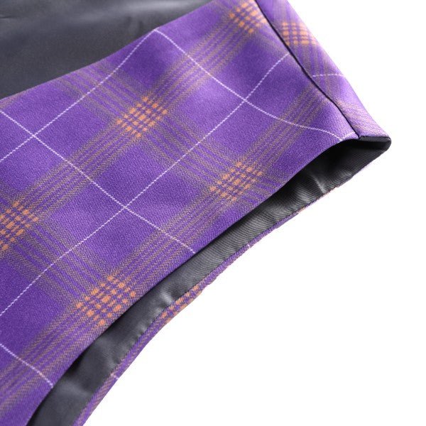 Men’s Violet Plaid Check 3-Piece 2 Button Suit Set | Zarnesh