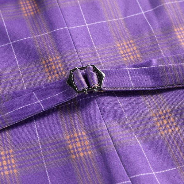 Men’s Violet Plaid Check 3-Piece 2 Button Suit Set | Zarnesh