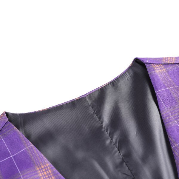Men’s Violet Plaid Check 3-Piece 2 Button Suit Set | Zarnesh