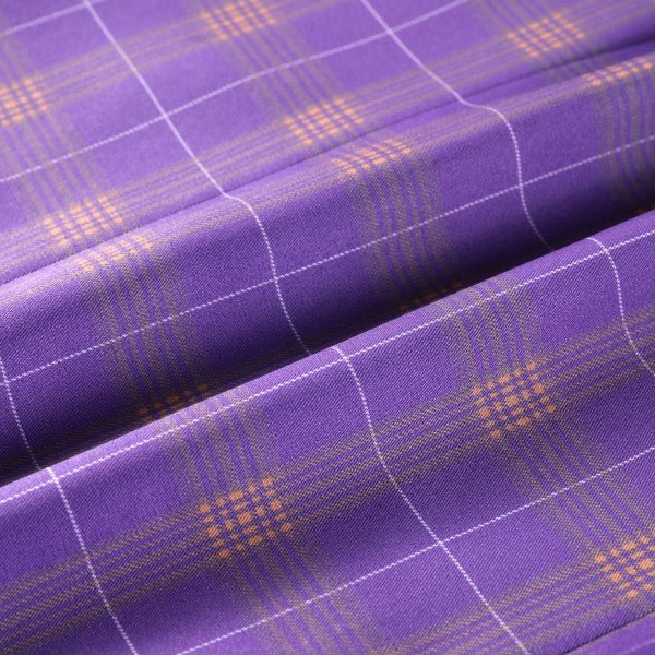 Men’s Violet Plaid Check 3-Piece 2 Button Suit Set | Zarnesh