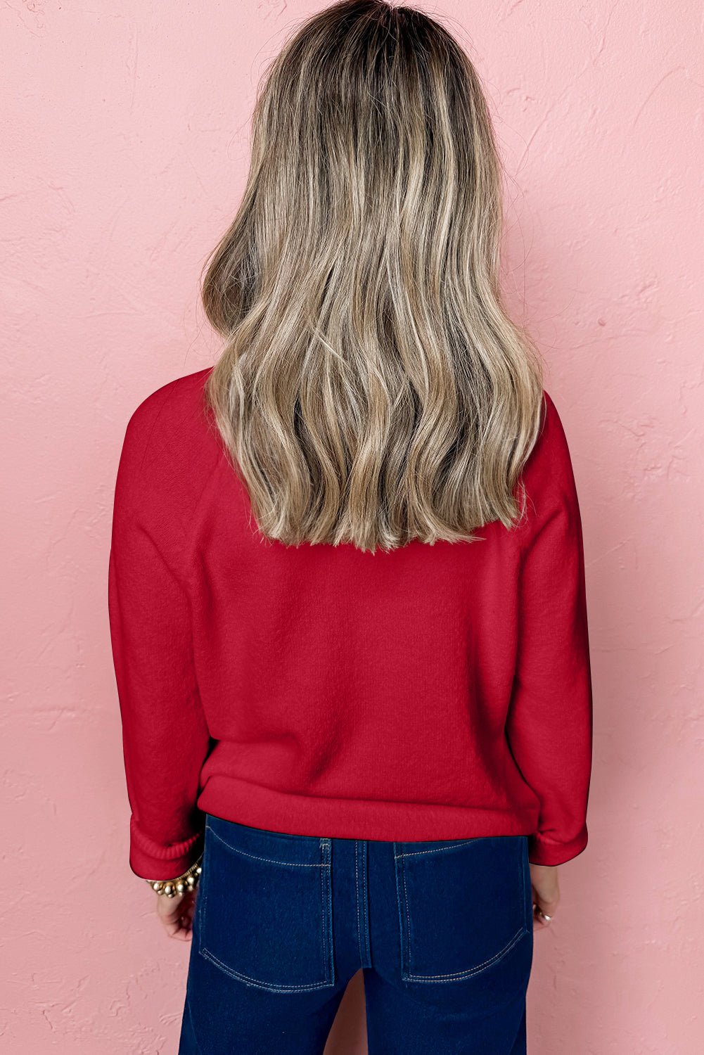 Merry Letter Christmas Raglan Sleeve Sweater | Zarnesh