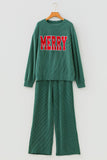 Green outfit with 'MERRY' text on a hanger against a white background