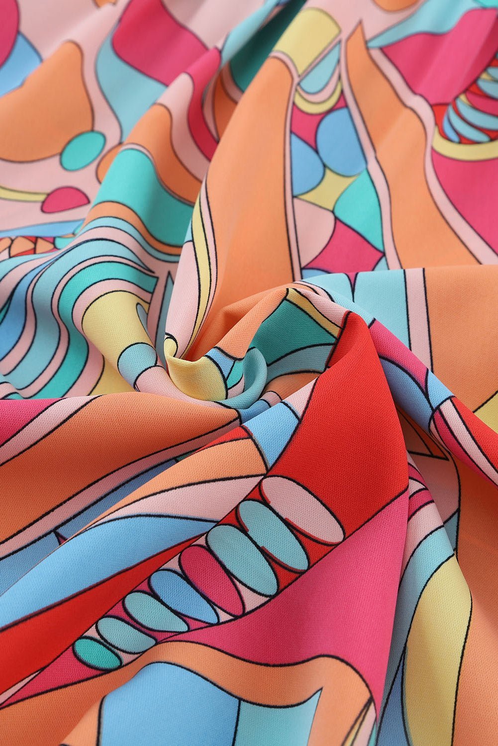 Close-up of colorful abstract patterned fabric