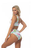 One-Shoulder Floral High-Waisted Bikini Set | Zarnesh