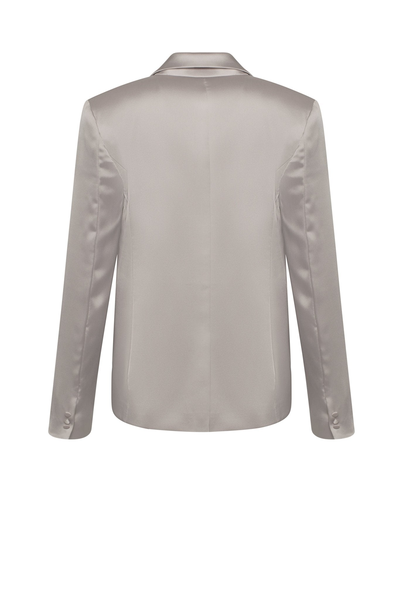 Light gray satin shirt on a white background