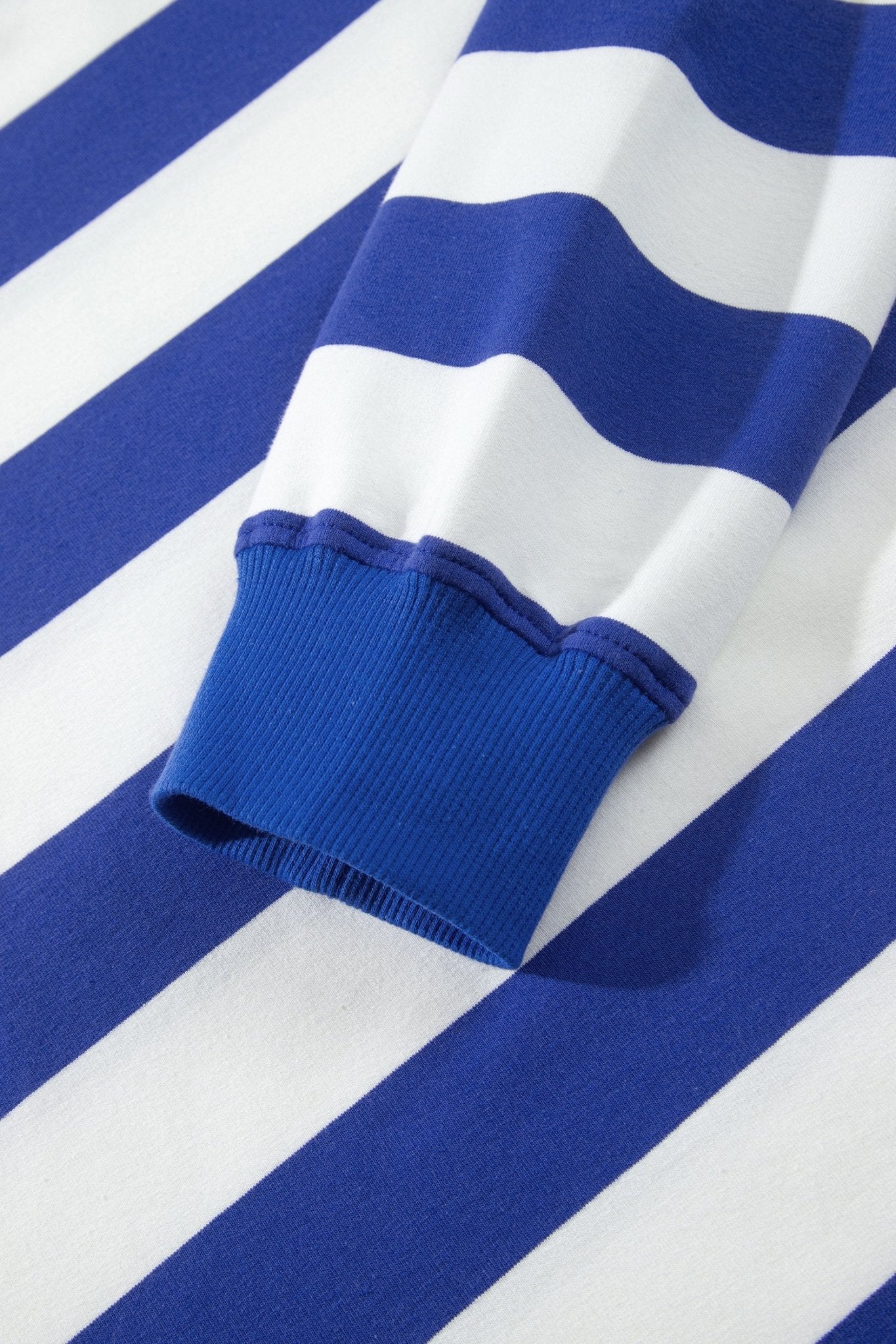 Oversized Stripe Mock Neck Cuff Hem Sweatshirt | Zarnesh