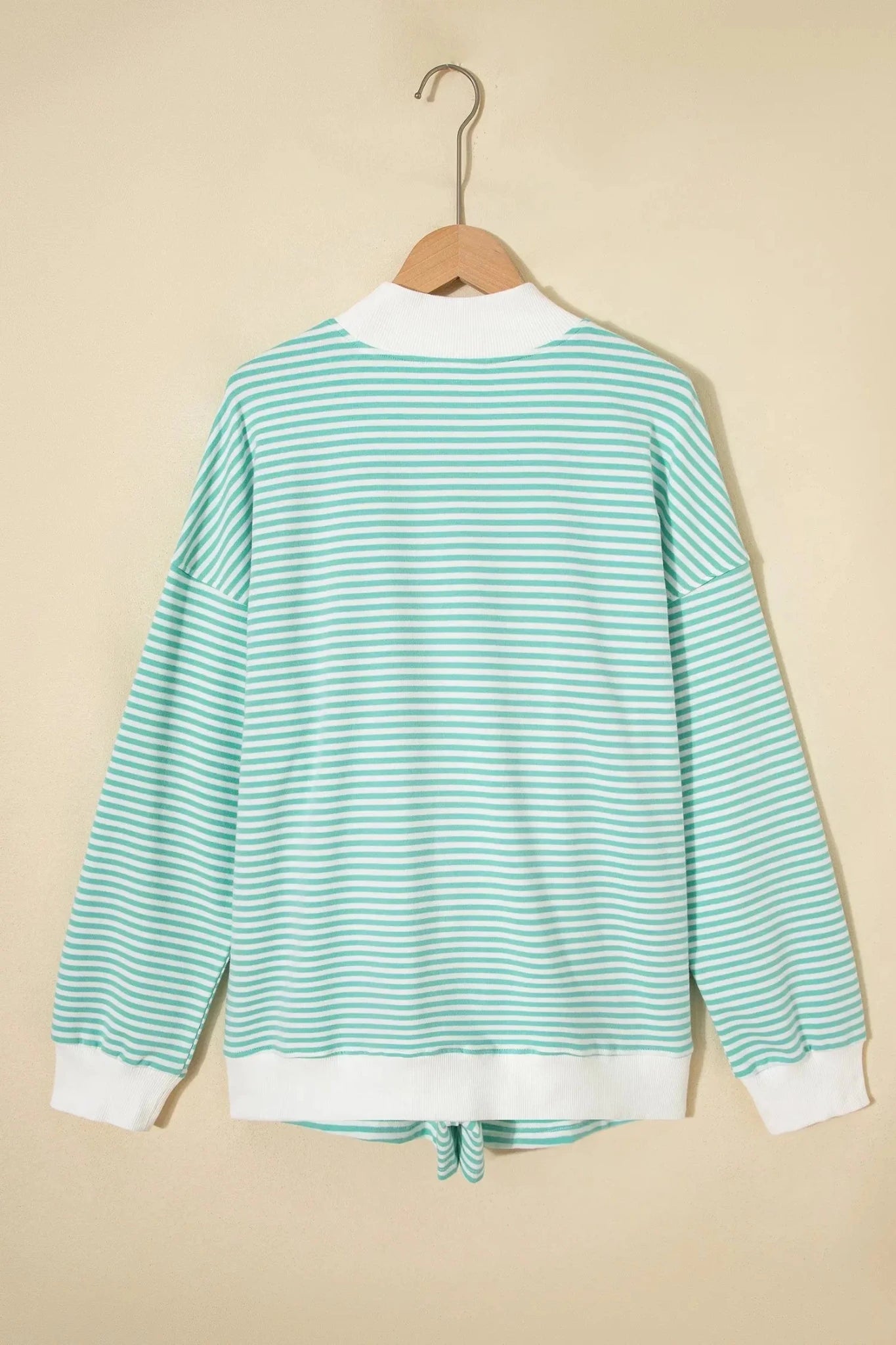 Oversized Stripe Mock Neck Sweatshirt Set | Zarnesh