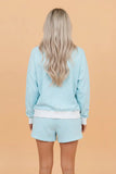 Oversized Stripe Mock Neck Sweatshirt Set | Zarnesh