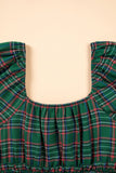 Plaid Smocked Waist Square Neck Mini Dress | Zarnesh - ZarneshPlaid Smocked Waist Square Neck Mini Dress | Zarnesh