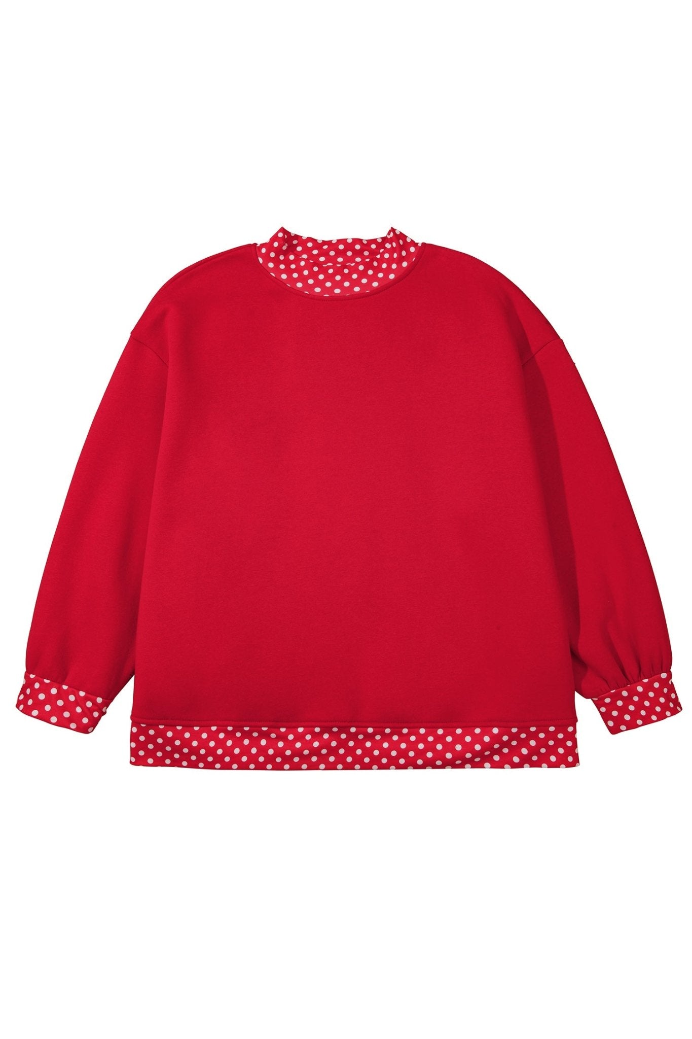 Plus Polka Dot Crewneck Layered Trim Sweatshirt | Zarnesh