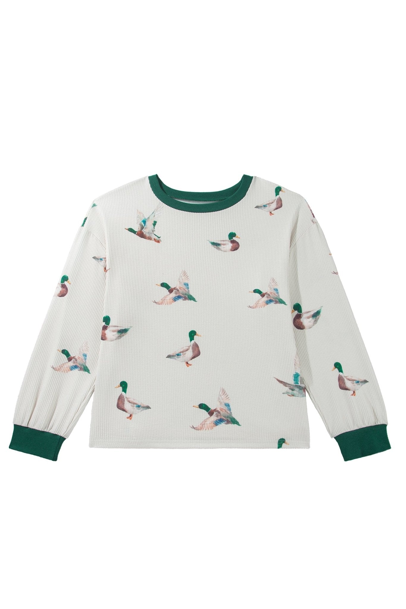 Plus Size Mallard Duck Ribbed Sweatshirt | Zarnesh