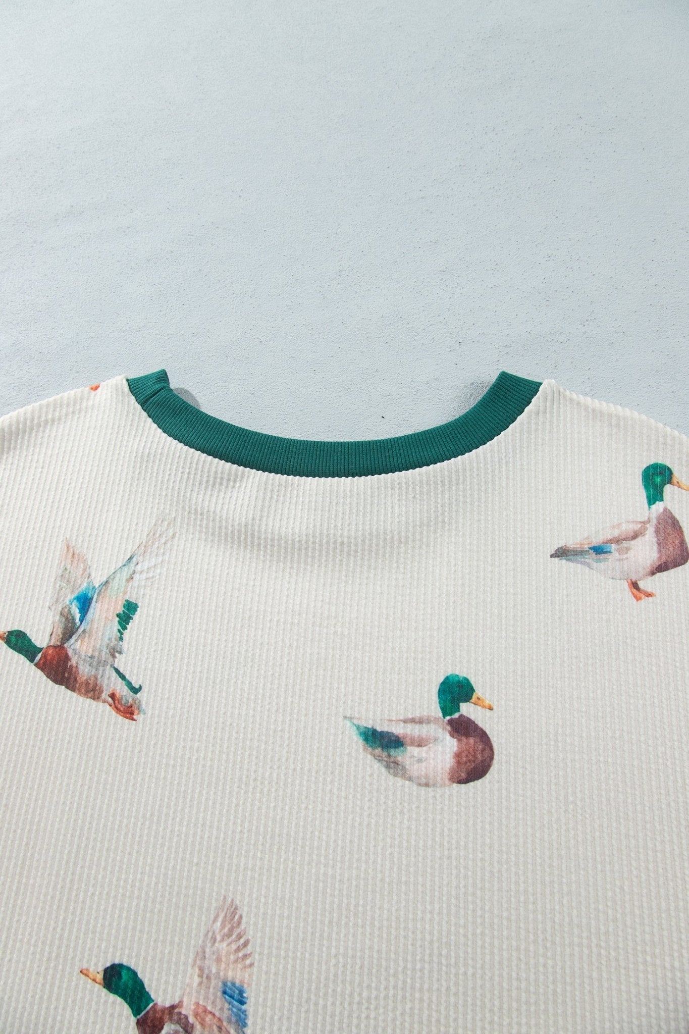 Plus Size Mallard Duck Ribbed Sweatshirt | Zarnesh