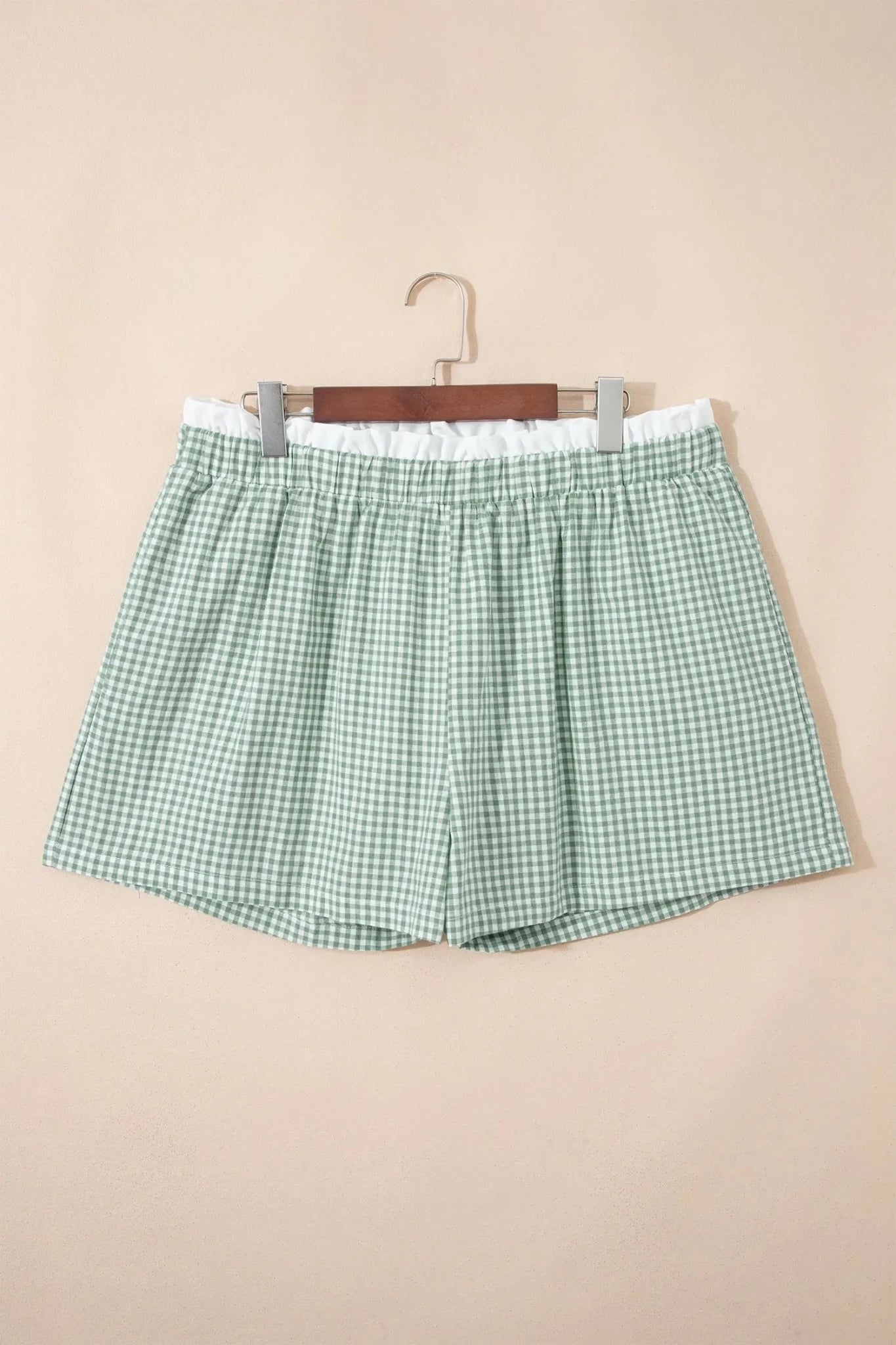 Plus Size Plaid Gingham Ruffle High Waist Shorts | Zarnesh